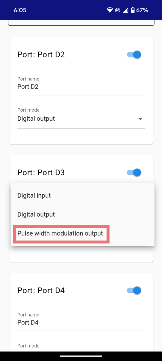 Set Ports to Output Mode